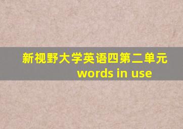 新视野大学英语四第二单元words in use